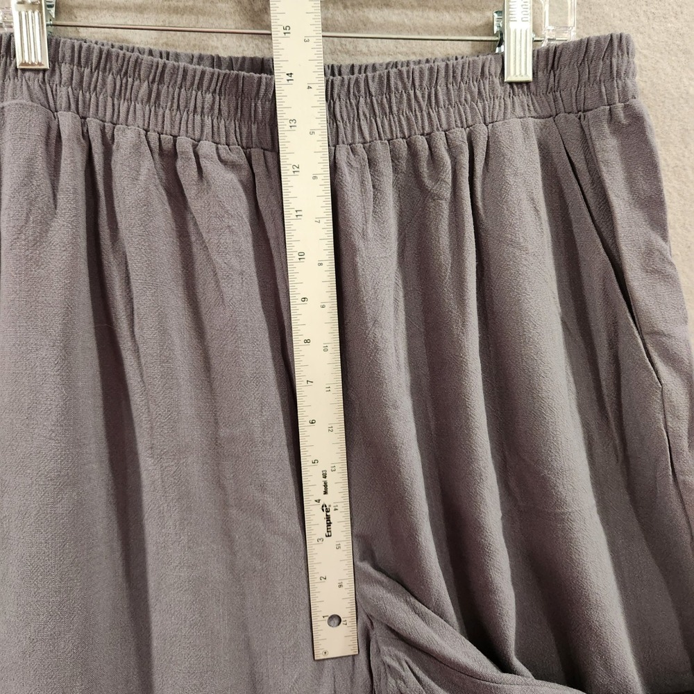 ZESICA Linen Short Sleeve Crop Top High Waist‎ Pants Lounge Set Women's XL Gray - Picture 9 of 16